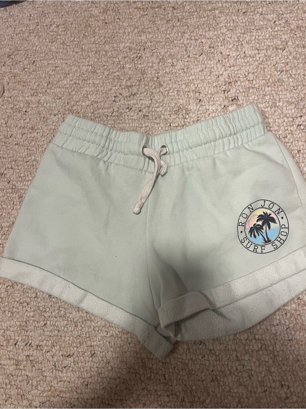 Women’s Light Mint Athletic Lounge Shorts with Drawstring